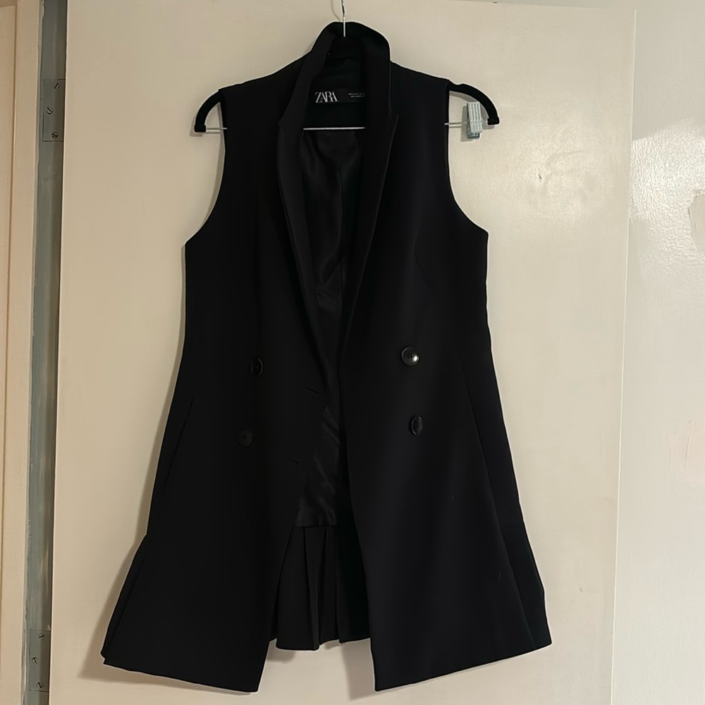 Zara navy blazer vest